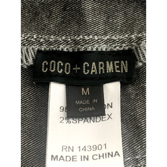 Coco Carmen Gray Snake Print Denim Mini Skirt With Frayed Hem Medium - Picture 11 of 13